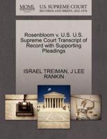 Rosenbloom v. U.S. U.S. Supreme Court Transcript of Record with Supporting Pleadings
