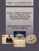 Goody v. Shapiro, Bernstein & Co U.S. Supreme Court Transcript of Record with Supporting Pleadings