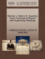 Berman v. West U.S. Supreme Court Transcript of Record with Supporting Pleadings