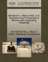 Blackburn v. State of Ala. U.S. Supreme Court Transcript of Record with Supporting Pleadings