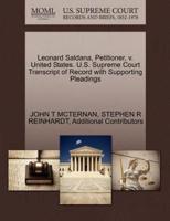 Leonard Saldana, Petitioner, v. United States. U.S. Supreme Court Transcript of Record with Supporting Pleadings