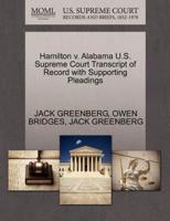 Hamilton v. Alabama U.S. Supreme Court Transcript of Record with Supporting Pleadings