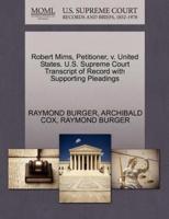 Robert Mims, Petitioner, v. United States. U.S. Supreme Court Transcript of Record with Supporting Pleadings