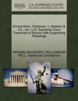 Ernest Klein, Petitioner, v. Walston & Co., Inc. U.S. Supreme Court Transcript of Record with Supporting Pleadings