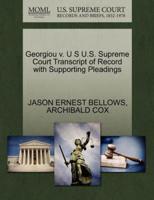 Georgiou v. U S U.S. Supreme Court Transcript of Record with Supporting Pleadings