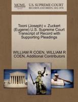 Tooni (Joseph) v. Zuckert (Eugene) U.S. Supreme Court Transcript of Record with Supporting Pleadings