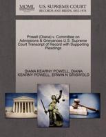 Powell (Diana) v. Committee on Admissions & Grievances U.S. Supreme Court Transcript of Record with Supporting Pleadings