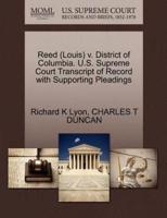 Reed (Louis) v. District of Columbia. U.S. Supreme Court Transcript of Record with Supporting Pleadings