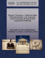 Stimpel (Thomas) v. California State Personnel Board. U.S. Supreme Court Transcript of Record with Supporting Pleadings