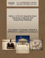 Kahn v. U S U.S. Supreme Court Transcript of Record with Supporting Pleadings