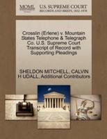 Crosslin (Erlene) v. Mountain States Telephone & Telegraph Co. U.S. Supreme Court Transcript of Record with Supporting Pleadings