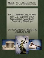 P.A.J. Theatres Corp. v. New York U.S. Supreme Court Transcript of Record with Supporting Pleadings