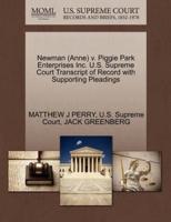 Newman (Anne) v. Piggie Park Enterprises Inc. U.S. Supreme Court Transcript of Record with Supporting Pleadings