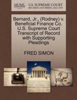 Bernard, Jr., (Rodney) v. Beneficial Finance Co. U.S. Supreme Court Transcript of Record with Supporting Pleadings