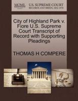 City of Highland Park v. Fiore U.S. Supreme Court Transcript of Record with Supporting Pleadings
