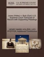 Jones (Helen) v. Butz (Earl) U.S. Supreme Court Transcript of Record with Supporting Pleadings