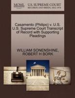Casamento (Philipo) v. U.S. U.S. Supreme Court Transcript of Record with Supporting Pleadings
