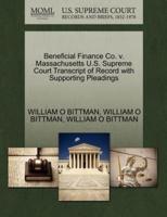 Beneficial Finance Co. v. Massachusetts U.S. Supreme Court Transcript of Record with Supporting Pleadings