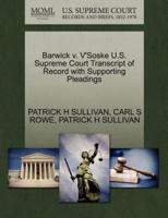 Barwick v. V'Soske U.S. Supreme Court Transcript of Record with Supporting Pleadings