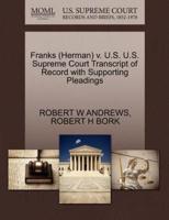 Franks (Herman) v. U.S. U.S. Supreme Court Transcript of Record with Supporting Pleadings