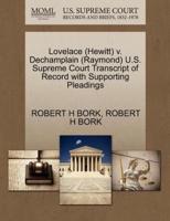 Lovelace (Hewitt) v. Dechamplain (Raymond) U.S. Supreme Court Transcript of Record with Supporting Pleadings