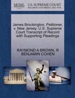 James Brockington, Petitioner, v. New Jersey. U.S. Supreme Court Transcript of Record with Supporting Pleadings