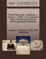 Frank Reynolds, Petitioner, v. Joseph L. Wetli. U.S. Supreme Court Transcript of Record with Supporting Pleadings