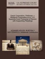 Oreck Corporation, Petitioner, v. Whirlpool Corporation et al. U.S. Supreme Court Transcript of Record with Supporting Pleadings