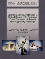 Valentine Janicki, Petitioner, v. United States. U.S. Supreme Court Transcript of Record with Supporting Pleadings