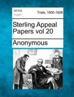 Sterling Appeal Papers Vol 20