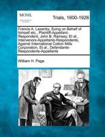 Francis A. Lazenby, Suing on Behalf of Himself Etc., Plaintiff-Appellant-Respondent, John B. Ramsey, Et Al., Intervenors-Appellants-Respondents, Against International Cotton Mills Corporation, Et Al., Defendants-Respondents-Appellants