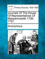 Journals of the House of Representatives of Massachusetts 1726-1727.
