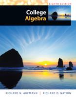 Study Guide With Student Solutions Manual for Aufmann's College Algebra, 8th