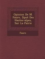 Opinion De M. Faure, D Put Des Hautes-Alpes, Sur La Pairie