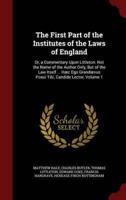 The First Part of the Institutes of the Laws of England