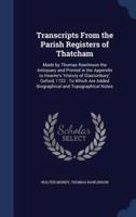 Transcripts From the Parish Registers of Thatcham