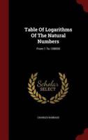 Table Of Logarithms Of The Natural Numbers