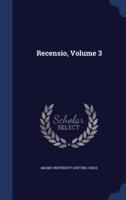 Recensio, Volume 3