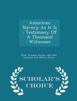 American Slavery as It Is