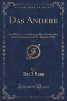 Das Andere, Vol. 1