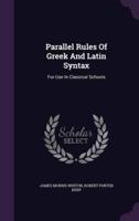 Parallel Rules Of Greek And Latin Syntax