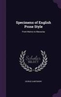 Specimens of English Prose Style
