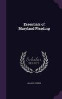 Essentials of Maryland Pleading
