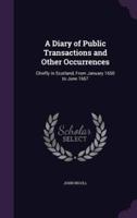 A Diary of Public Transactions and Other Occurrences