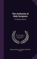 The Authority of Holy Scripture