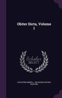 Obiter Dicta, Volume 1