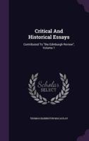 Critical And Historical Essays