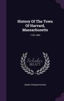 History Of The Town Of Harvard, Massachusetts