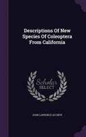 Descriptions Of New Species Of Coleoptera From California