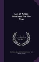 List Of Active Members For The Year